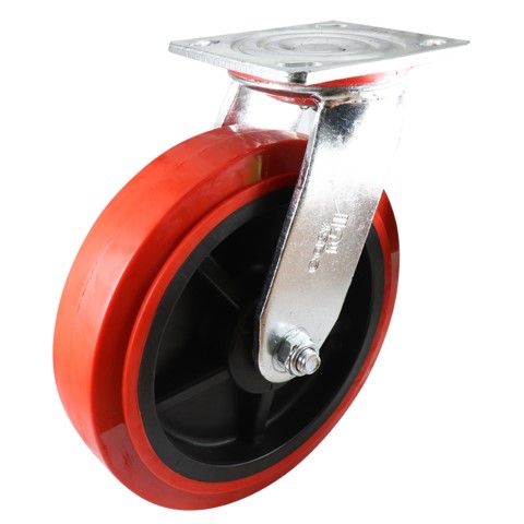 EHI 200MM RED PU/NYLON SWIVEL  